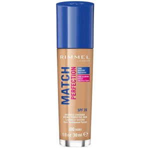 RIMMEL Match Perfection Liquid Foundation SPF20 - 30 ml - 100 Ivory produktbillede