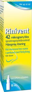 Rinivent, nässpray, lösning 42 mikrogram/dos, 180 doser produkt bild