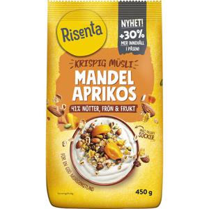 Risenta Krispig Müsli Mandel Aprikos 450 g produkt bild