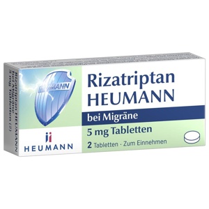 RIZATRIPTAN HEUMANN bei Migräne 5 mg Tabletten Produktbild