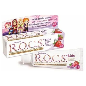 Rocs Kinder Himbeere + Erdbeere Zahnpasta, 45 g Zahnpasta Produktbild