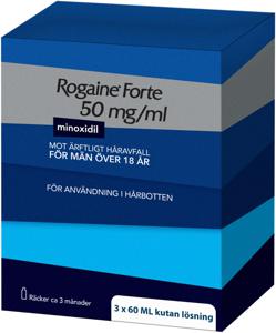 Rogaine Forte, kutan lösning 50 mg/ml 3 x 60 ml produkt bild