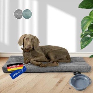 Rohrschneider ® Hundebett mit Anti-Rutsch-Boden, strapazierfähiges Kissen für Hunde und Katzen, B47 x T30 x H7 cm, inkl. Gratis-Wassernapf Produktbild