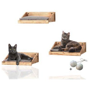 Rohrschneider ® Katzen Kletterstufe mit Kissen, Kletterwand-Element mit Gratis-Spielballset Produktbild
