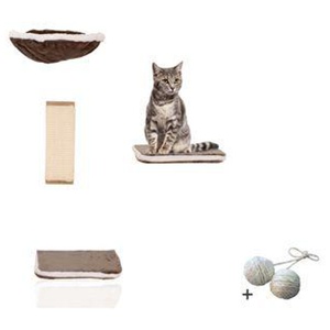 Rohrschneider Katzen Kletterwand 4-er Set mit Gratis-Spielballset Produktbild