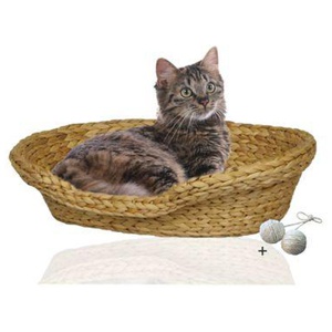Rohrschneider ® Komfortables Katzenkörbchen mit Kissen Produktbild