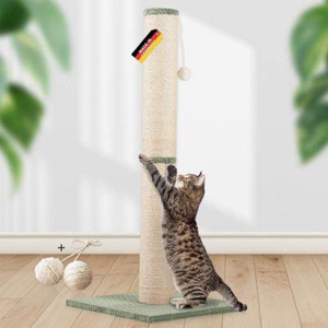 Rohrschneider ® Kratzbaum XL, extra dicke Kratzsäule Ø 12 cm, mit Spielzeug, Bodenplatte mit Cordbezug beige 40 cm, 40 cm, 54 cm Produktbild