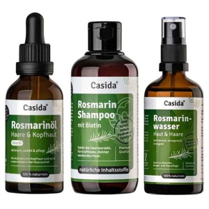 Rosmarin Haarkur mit Rosmarinöl + Wasser + Shampoo Set, 1 P Kombipackung Produktbild