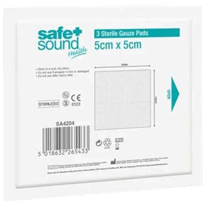 Safe & Sound Sterile Gauze Pads 5cm x 5cm Pack of 3 product image