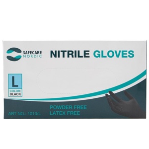 Safecare Nordic Nitril Handske Sort Str. L 100 stk produktbillede