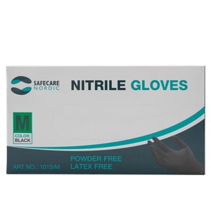 Safecare Nordic Nitril Handske Sort Str. M 100 stk produktbillede