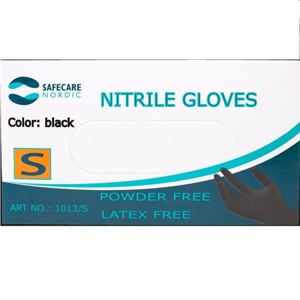 Safecare Nordic Nitril Handske Sort Str. S 100 stk produktbillede