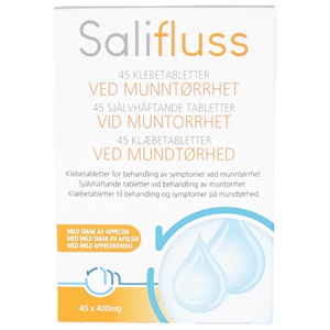 Salifluss Klebetabletter ved munntørrhet, Appelsinsmak, 45 stk. produktbilde