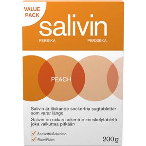 Salivin Sugtabletter Peach, 200 g produkt bild