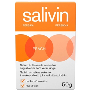 Salivin Sugtabletter Vid Muntorrhet Persika 50 g produkt bild