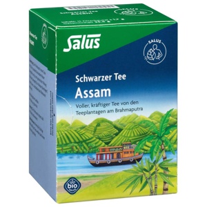 ASSAM schwarzer Tee Bio Salus Filterbeutel Produktbild