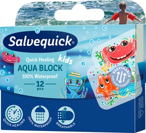 Salvequick Aqua Block Kids 12 stk produktbillede