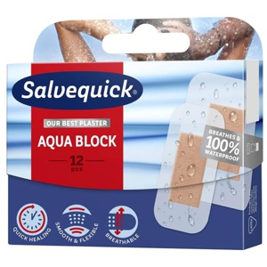 Salvequick Aqua Block Plaster - 12 stk. produktbillede