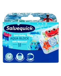 Salvequick Waterproof Kids Band Aid 12 stk. Produktbild