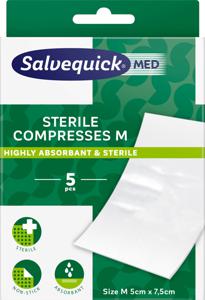 Salvequick MED Compress Medium 5 cm x 7,5 cm produkt bild