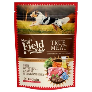 Sam\\'s Field Dog Adult Beef with Veal, Carrot & Lingonberry 260 g produkt bild