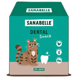 Sanabelle Dental Snack im Tetraeder Produktbild