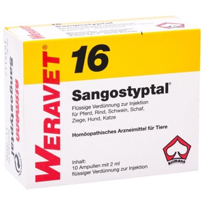 SANGOSTYPTAL 16 Ampullen vet. Produktbild