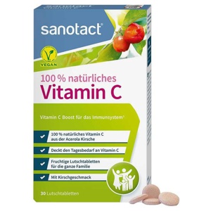 SANOTACT 100% natürliches Vitamin C Lutschtabl. Produktbild