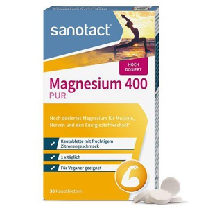 SANOTACT Magnesium 400 PUR Kautabletten Produktbild