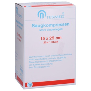 Saugkompresse steril Fesmed 15x25 cm 25x1 Stück Produktbild
