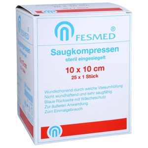 Saugkompresse steril Fesmed 10x10 cm 25x1 Stück Produktbild