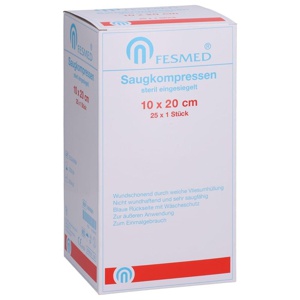 Saugkompresse steril Fesmed 10x20 cm 25x1 Stück Produktbild