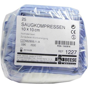 Saugkompressen unsteril 10x1, 25 St Kompressen Produktbild
