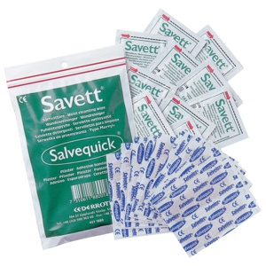 Savett Sårtvättare 10 st och Salvequick Plåster 20 st produkt bild