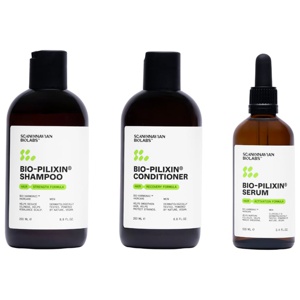 Scandinavian Biolabs Hair Routine Men Shampoo, Conditioner, Serum 600 ml produkt bild