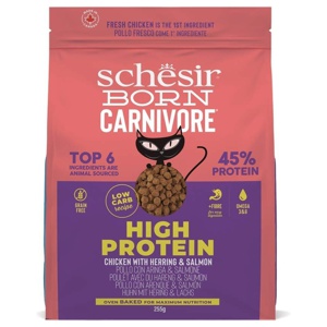 Schesir Born Köttätare, Kyckling och sill, Kyckling och sill, bakade vuxna kattkroketter (255 g påse) produkt bild