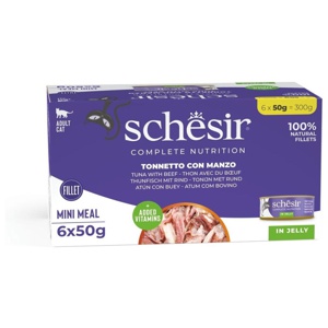 Schesir Cat Adult Beef Jelly 6x50 g produkt bild
