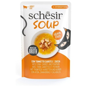 Schesir Cat Soup 12 x 40 g - Tonfisk, morötter och pumpa produkt bild