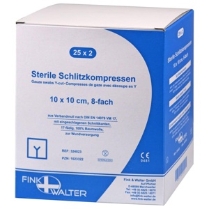 SCHLITZKOMPRESSEN 10x10 cm steril 8fach Produktbild