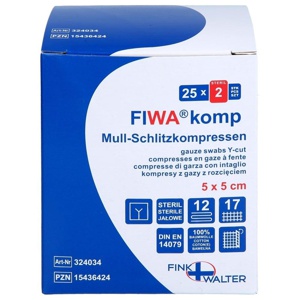 Schlitzkompressen 5x5 cm steril 12fach Produktbild