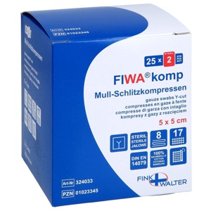 SCHLITZKOMPRESSEN 5x5 cm steril 8fach Produktbild