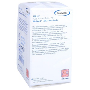 SCHLITZKOMPRESSEN 7,5x7,5 cm unsteril 8fach Produktbild