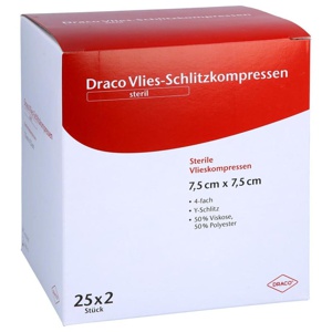SCHLITZKOMPRESSEN Vlies 7,5x7,5 cm steril 4fach Produktbild