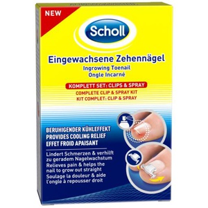 Scholl-Eingewachsene-Zehennaegel-Clips-und-Spray Produktbild