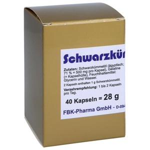 Schwarzkümmelöl Kapseln, 40 St Kapseln Produktbild