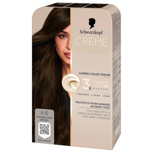 Schwarzkopf Creme Supreme 4-0 Natural Dark Brown produktbillede