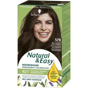 Schwarzkopf Natural & Easy 570 Äkta Kastanj Mellanbrun produkt bild