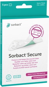 Sorbact Secure plaster 5x7,2cm 5 stk produktbilde