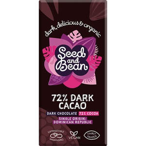 Seed & Bean Mørk Chokolade 72% Økologisk   75 g produktbillede