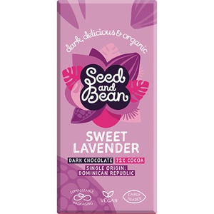 Seed & Bean Mørk Chokolade 72% M. Lavendel Økologisk   85 g produktbillede